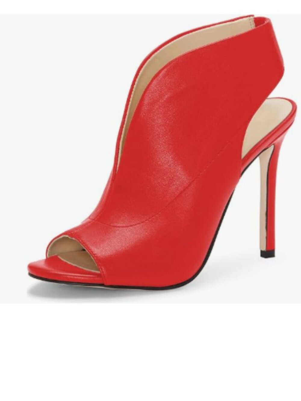 YDN Red Chic Slingback Peep Toe Stiletto High Heel Ankle Boots Cutout Sandals